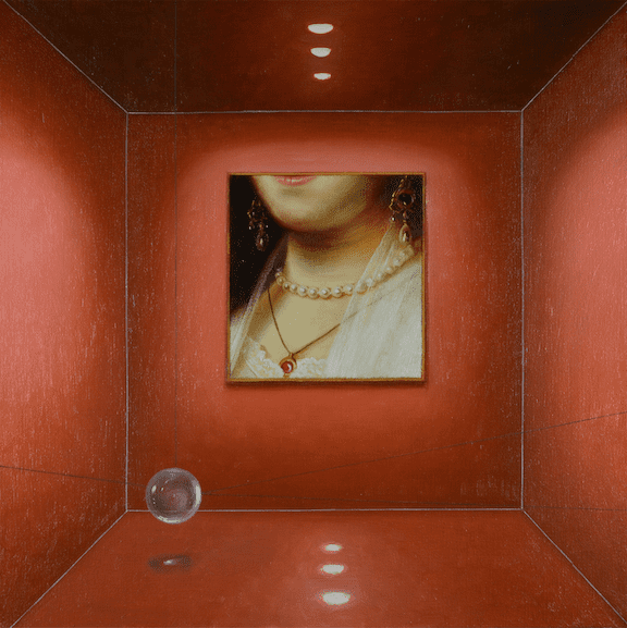 opera di Antonio Nunziante: La sposa, 2013 - Olio su tela, cm 50 x 50 - Collezione privata 