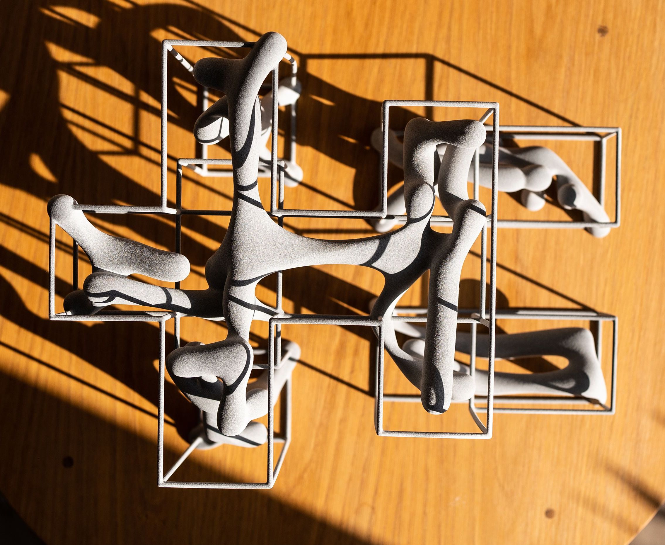 Alessandro Pongan, Brain Drain, 2018, nylon, metallizzazione, stampa 3D, 30 x 30 x 28h cm